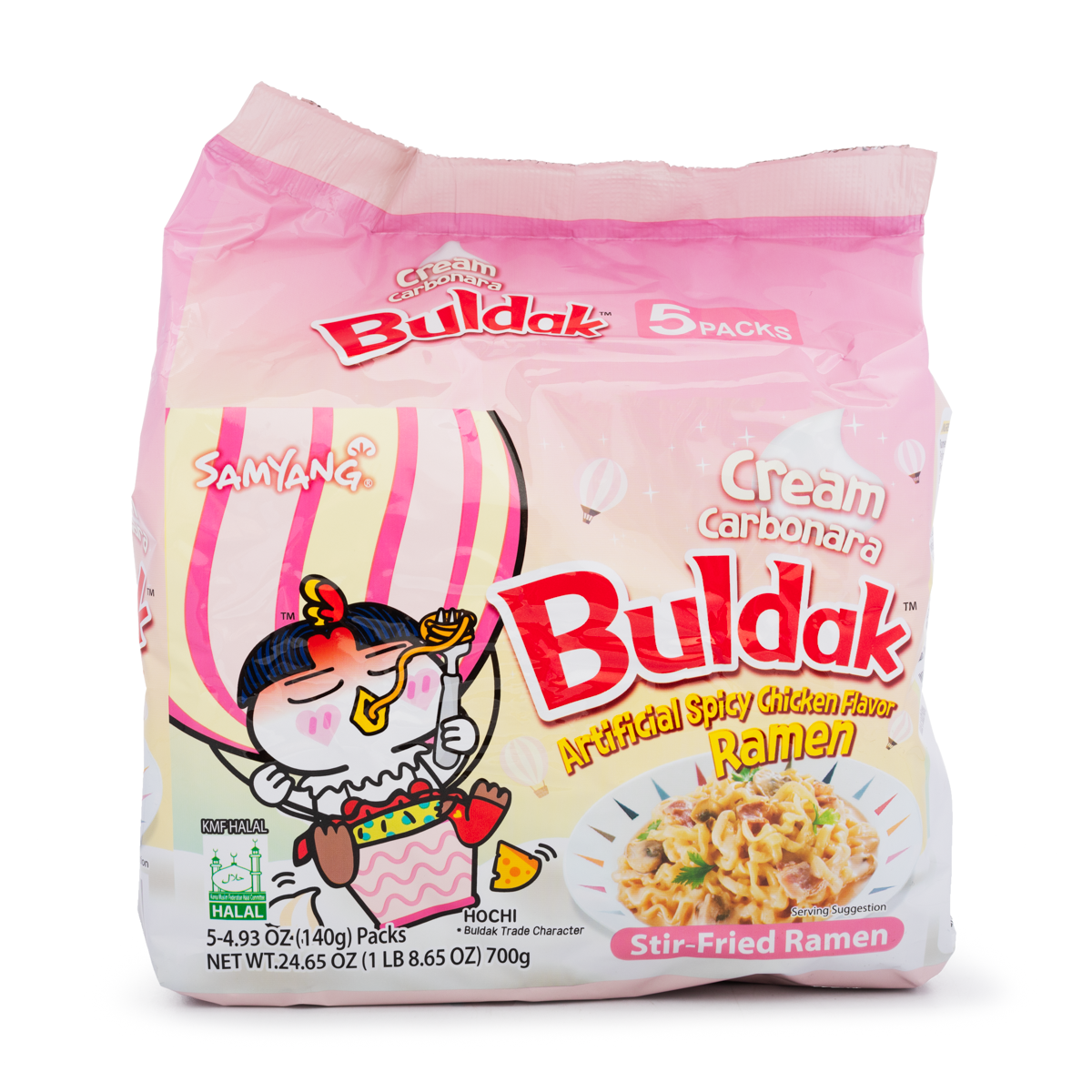 Samyang Buldak Ramen Cream Carbonara Hot Chicken Flavor 4.93 oz*5 each